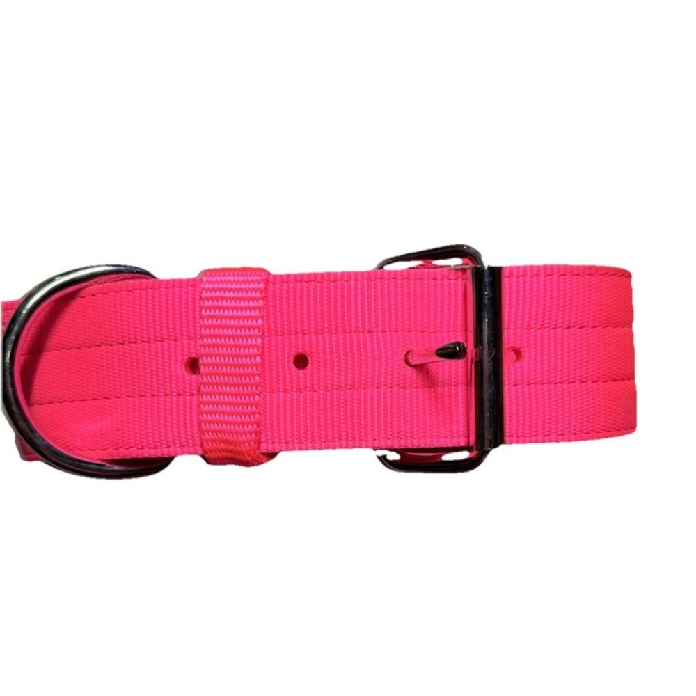 Dog Collar NWOT neon Pink Size Large (22” Long 2” Width)